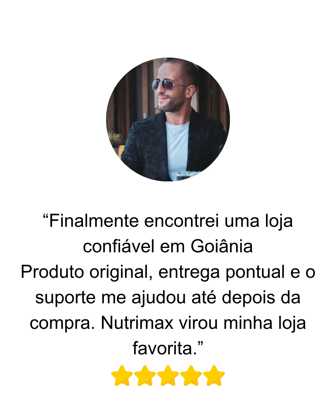 Comentário positivo de cliente da loja